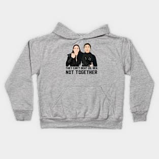 They Can't Beat Us (Black Text) Kids Hoodie